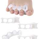 2Pairs Toe Separators Toe Spacers for Women Men to Correct Bunion, Relieve Feet Pain, Foot Alignment, Toe Straighteners for Hammertoes, Plantar Fasciitis (M, Women Shoe Size 9-12.5, Men: 7-11)