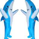 Poptrend Adults Inflatable Halloween Costumes Blow Up Shark Costume for Halloween, Birthday Gift Cos Play Party (Blue)