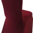 WELMATCH Burgundy Stretch Spandex Chair Covers - 50 PCS Wedding Events Party Universal Dining Decoration Scuba Elastic Chair Covers Good (Burgundy, 50)