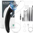 Ear Vacuum Ear Wax Removal Kit with 5 Levels Strong Suction, USB Rechargeable Reusable Electric Ear Suction Vacuum Tool for Adults and Kids (Black)