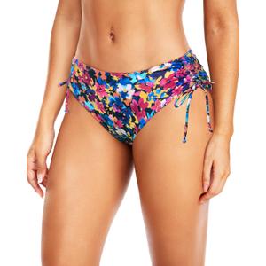 Daci Women's Side Tie Mid Rise Bikini Bottom, Colorful Floral, X-Small