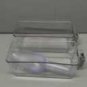 Havawish 2 Set Ice Bin and Flexible Scoop Set Plastic Freezer Ice Bin with Pull Out Handle Clear Storage Bucket for Container with Bucket Scoop(Grey,10.83 x 4.92 x 4.33 in) (Gray)