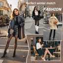 HONGTEYA Fleece Lined Tights Women Winter Thermal Leggings Pantyhose Fake Translucent Thick Warm Sheer Tights (Black, XL)