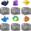 Underwater Swim Game Set with 6 Floating Sea Animals, Funscape Kids Pool Diving Toys, Underwater Dive Rescue Toy for Swimming Pool