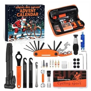 Bike Repair Tool Advent Caendar for Adult Men Teens, 24 Day Bicycle Repair Kit with Multitool, Bone Wrench & Patches Christmas Countdown Calendar for Husband or Son 