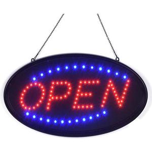 KEBE LED Open Sign, 19"x10" Bright High Visibility Advertisement Board Electric Display Sign Flashing Light for Business Walls Window Bar Shop Hotel, Two Modes