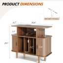 Record Player Stand with Charging Station, 35.43"x15.75"x29.13"