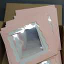 qiqee 12x12x6 Cake Box, 18 Sets Pink Cake Box with Window  18 Sets 8" Cake Round Boards, 8inch Cake Containers, 10 Meters Silk Ribbon