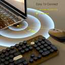 Links9+ Wireless Keyboard and Mouse Combos, Retro Keyboard and Mouse Wireless Full Size, 2.4Ghz Connection and Optical Mouse for Windows, Mac, PC, Laptop for Home and Office (Coffee-Black)
