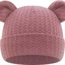 6 Pieces Newborn Baby Hat Bear Ears Infant Caps Baby Boy Girl Toddler Hats Infant Beanie Caps for 0-3 Months