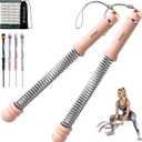 WIitsparklle Portable Adjustable Ropeless Battle Ropes with Pink | Weighted Cordless Workout Rope with Anti-slip Handles for Low-impact Cardio, HIIT, Home Gym and Office Fitness