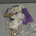 Easter Cross Wreath for Front Door, 14 Inch Rustic Cross with White Lily Flowers and Purple Ribbon, Spring Religious Wall Hanging Decor for Home Porch Church Party Celebration