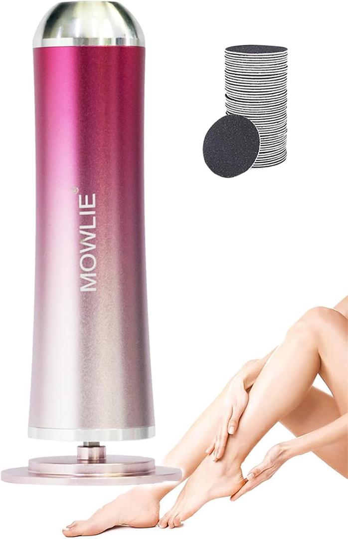 Electric Foot Callus Remover,Foot Scrubber & Callus Remover for Feet Foot Spa Pedicure Tool with 60 Grinding Discs Professional Electric Foot File Ideal (Light Pink)