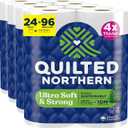 Quilted Northern Ultra Soft & Strong Toilet Paper, 24 Mega Rolls = 96 Regular Rolls, 4X Stronger*, Premium Soft Toilet Tissue