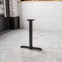 Flash Furniture 5" x 22" Restaurant Table T-Base with 3" Diameter Table Height Column, Commercial T-Base Cast Iron Restaurant Table Base, Black