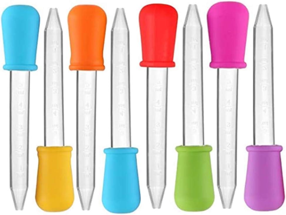 5ml Liquid Droppers Medicine Silicone and Plastic Pipettes Eye Dropper with Bulb Tip for Kids Candy Molds (8 Pack