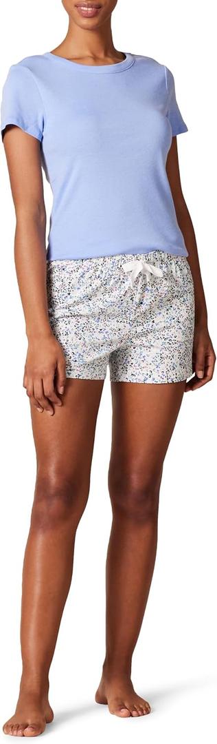 Amazon Essentials Women's Poplin Short and Sleep Tee Pajama Set