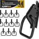 12Pcs E Track D Ring Tie-Down Anchors|E Track Accessories for Enclosed|ETrack System for Trailer Accessories for Bikes in Trailers, Pickups, TrucksMotorcycle Anchor, Wheel Chock & Equipment(Black)