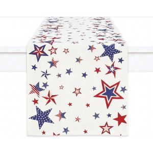 PurpleEssences 4th of July Table Runner - Pack of 1 - 14x72 Inches - Independence Day Indoor Outdoor Decorations - Constellation of Independence