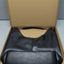 Women's Handbag Trendy PU Leather Hobo Purses Shoulder Crossbody Bag Minimalist (All Black)