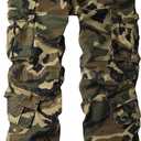 Men's Camo Cargo Work Pants Cotton Tactical Ripstop Casual Combat Pants with 8 Pockets (34)