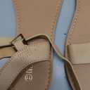 DREAM PAIRS Women's Ankle Strap Flat Sandals Open Toes One Band Buckle Summer Dressy Sandals (Brown, 11)