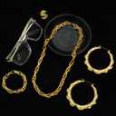GIFIKOI 80s 90s Accessories Outfit for Woman Men Hip Hop Costume Kit Old School Rapper Jewelry