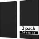 Olanglab Sound Acoustic Panels 2 Pack, 24''x48'' Fiberglass Acoustic Wall Panels 2'' Thick, Large Sound Proof Panels for Walls (Black)