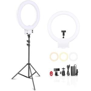 NEEWER 18 Inch Ring Light with Tripod Stand, 55W Large LED Ringlight, Cold Shoe Phone Holder Compatible with iPhone Camera for Video Recording Photography Streaming Selfie Makeup Studio Photo, RL-18