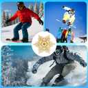 Soulchen 2 Pcs Snowflake Snowboard Stomp Pads 3D Anti Slip Stomp Pads for Snowboarding Cold-Resistant Adhesive Snowboard Practice Mat Enhanced Traction & Control, Provides Extra Grip for Men Women (Gold)