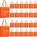 Honoson 60 Pcs Mini Thank You Gift Bag with Handle Bulk 4 x 2.75 x 4.5'' Small Paper Foil Bag for Wedding Gift Wrapping Birthday Party(Orange)