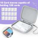 Card case for Player Cards with 120 Pockets, Card Holder with 15 Removable Sleeves, Suitable for any card carrying case of the same size (Purple)