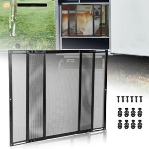 RVZONE Premium RV Screen Door Protector Adjusts from 21.5"- 35", Lightweight RV Entry Screen Door Grille Adjustable Metal Screen Defender for RV Door Camper Screen Door Protector for Dogs Kids