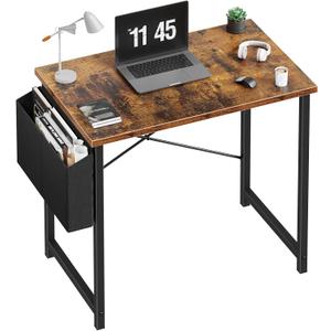 DUMOS 31" Small Computer Desk Home Office Desk, Gaming Desks, Brown