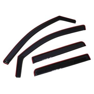 4pcs Sun Rain Wind Deflectors Door Window Visors in Channel Mount Style Dark Smoke Tint, 2 Small Pcs Size 27.5", 2 Big Piece Size 38.5"