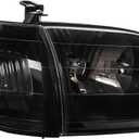 Headlight Assembly For 2000-2004 Toyota Tundra Regula/Access Cab Halogen Head Light Headlamp,Driver & Passenger Side Replace # TO2530135, TO2531135 (Black Housing CLear Lens, 4Pcs)