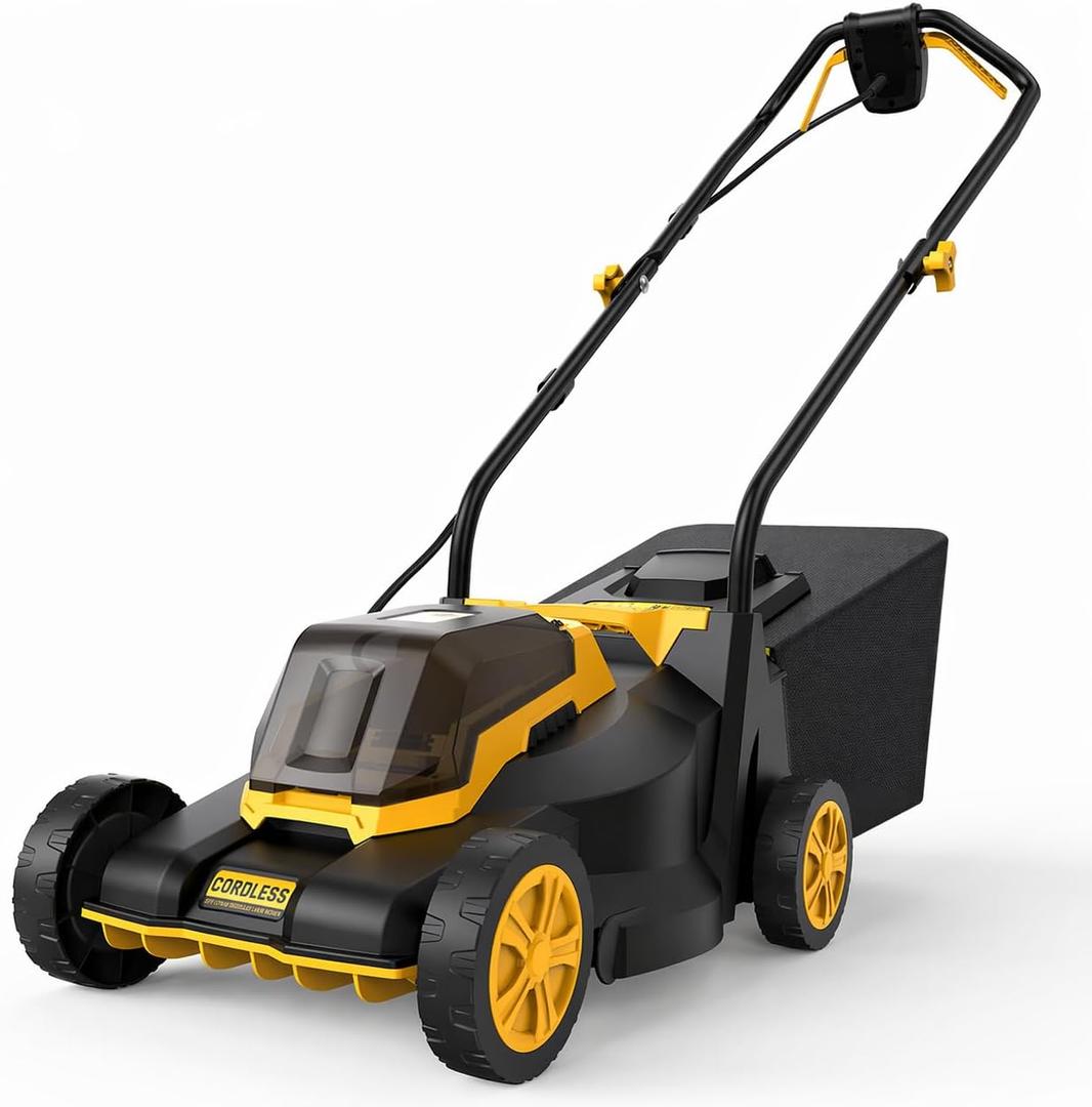 20V 14-Inch Brushless Lawn Mower Compatible with DEWALT 20V MAX Battery (No Battery), Electric Lawn Mower with 3-Height Adjustment, up to 3800 RPM Brushless Motor, Ideal for Small Space