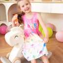 LQSZ Girls Dress Easter Cartoon Summer Vest Sleeveless Tutu Princess Casual Dresses for Kids 2-12 Years (Pink, S)