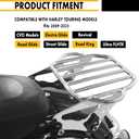 Detachable King Size 2-UP Luggage Rack Fits for Harley Touring Street Glide/Road King/Road Glide/Electra Glide/CVO/Ultra Limited 09-25 (Chrome)