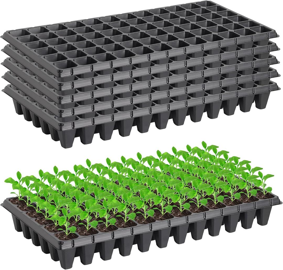 360 Cells 2010 Inch Seedling Plug Trays - 5 PCS 54x28cm Reusable Seed Starter Container for Nursery Growing Plants Propagation Germination GDPL02S72A 1.5"x1.5" Grid, 2.2" Depth72 Grids/Tray