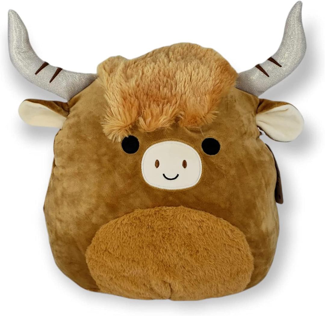 Squishmallow Official Kellytoy Plush Collectible Farm Squad Squishy Soft Animals (Calton Highland Cow (Brown Belly), 8 Inch)
