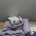 Luxudecor Floral Comforter Set Full Size 7 Piece, Purple Flower Bed in a Bag, Elegant Floral Comforter with Sheet Set, Soft Microfiber Bedding Set for All Season (Purple, 80"x90")