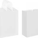 Oikss 50 Pack 10x5x13 White Kraft Paper Bags with Handles Bulk for Birthday Party Favors Grocery Retail Shopping Business Goody Recycled Craft Gift Bags (Large Size, 50 Count)