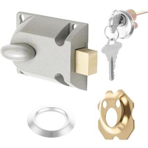 MorningRo A Set Garage Door Lock Set Center Mount Design Diecast Aluminum Cylinder Deadbolt Locks with Key for Most Garage Door Security Home Improvement