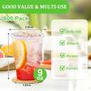 600 Pack 9 oz Plastic Cups, Rimmed Disposable Cold Cups