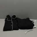 LILLUSORY Women's Long Sleeve Pajama Set - Soft Button-Down Top & Comfortable Drawstring Pants with Pockets (Medium, Black)