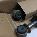 Short Gas Twin Tube Shocks, Universal Fit, Natural Stainless Steel Pair
9-5/8" Compressed Length, 14-5/8" Extended Length, 5/8" I.D. Eyelets, Used with 5/8" or 1/2" bolts, Front or Rear Use