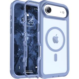 Magnetic for iPhone Air Case, [Compatible with MagSafe][Military Grade Drop Protection][Heavy Duty Protection][Non-Slip][Shockproof] 2-Layer Durable Bumper Phone Case 6.5''-Blue Purple