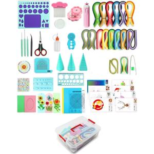 All-in-One Paper Quilling Kit 1740pcs 3mm/5mm/10mm Quilling Paper Strips with Electric Quilling Pen/Crimper/Comb Board, Complete Set for Beginners to Advanced Users, DIY Crafts & Classroom Teaching