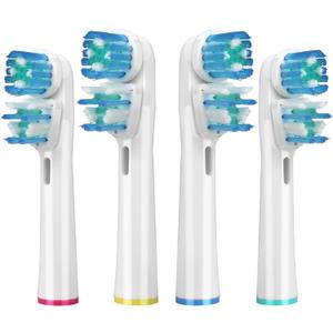 4 Pcs Double Heads Replacement Toothbrush Heads Compatible with Oral B Braun,Electric Toothbrush Heads Refill for Pro 500/1000/1500/3000/7000/8000/9600